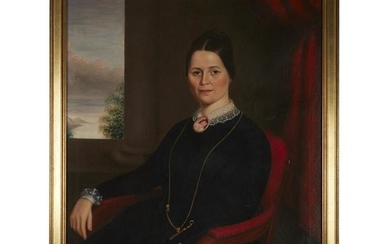 American School 19th century, Portrait of a seated lady