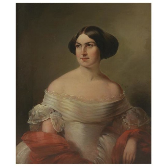 American School "Portrait of a Woman" oil on canvas