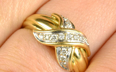 An 18ct gold diamond crossover ring, by Tiffany & Co.