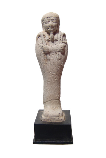 An Egyptian unglazed faience ushabti