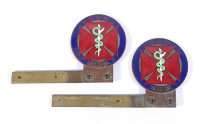 An Enamelled Pair Of NSW Doctor's Association Plaques (L:21cm)