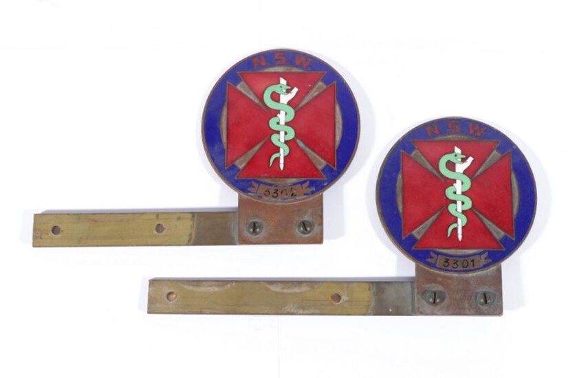 An Enamelled Pair Of NSW Doctor's Association Plaques (L:21cm)