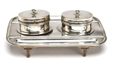 An English silver ink stand
