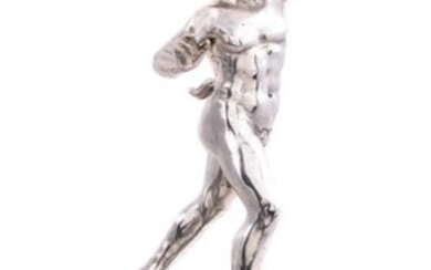 An Italian silver figural lamp base of the Dancing Faun