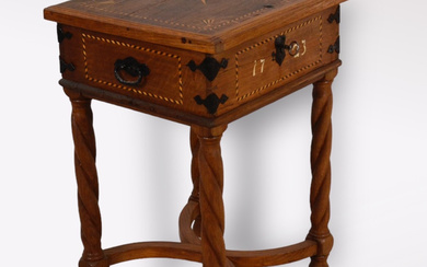 An oak baroque sewing table, 18th century.