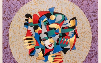 Anatole Krasnyansky (AMERICAN/UKRAINIAN, B. 1930) Serilithograph in Colors on Wove Paper "Musical