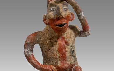 Ancient Pre Columbian Jalisco Seated male Figure c. 1st cent B.C. - 2nd cent A.D.