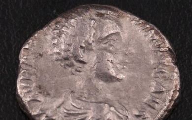 Ancient Roman Imperial AR Denarius of Caracalla, ca. 196 AD
