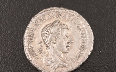 Ancient Roman Imperial Denarius of Elagabalus, ca. 218 AD