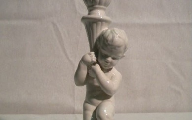 Angel pottery candlestick