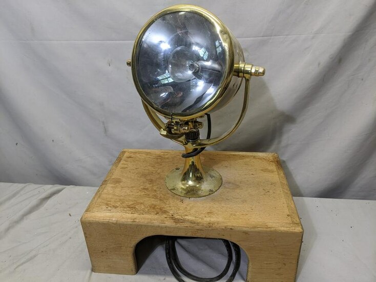 Antique Brass Portable Light Co Spotlight Half Mile Ray