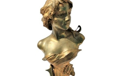 Antique Bust Ladies Face Gold, by Van Der Straten, Rare