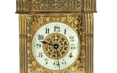 Antique French bronze & bevelled crystal travel clock