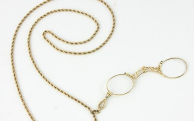 Antique Gold Lorgnette with Necklace