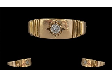 Antique Period 15ct Gold Single Stone Diamond Set Ring. Plea...