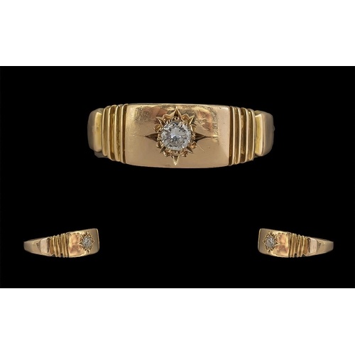 Antique Period 15ct Gold Single Stone Diamond Set Ring. Plea...