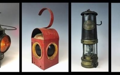 Antique Railroad, Miner's Lanterns, (4pc)