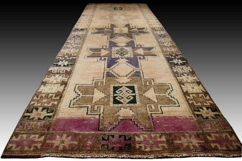 Antique Star Kazak runner rug
