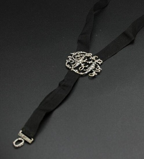 Antique monogrammed Ribbon Diamond Necklace