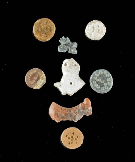 Asian Jemdet Nasr Shell, Stone Amulets (8 pcs)