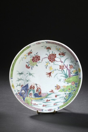 Assiette en porcelaine famille rose Chine,... - Lot 154 - Daguerre