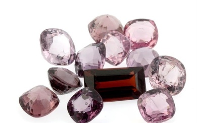 Assorted pink spinels and garnet, 8.07ct