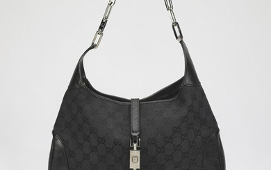 Authentic Gucci Black Monogram Chain Jackie bag
