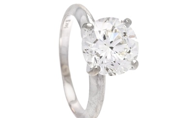 BAGUE SOLITAIRE, or blanc 14K, diamant taille brillant approx. 3,00 ct, approx. TCa(K)/VS2, taille 16,5...
