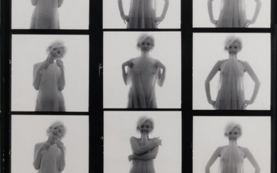 BERT STERN, "Marilyn Monroe, La dernière séance: voile rouge". Year 1962