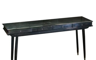 BLACK LACQUERED CONSOLE TABLE