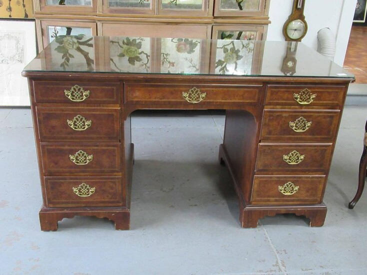 Baker Furniture George III Style Burlwood Desk