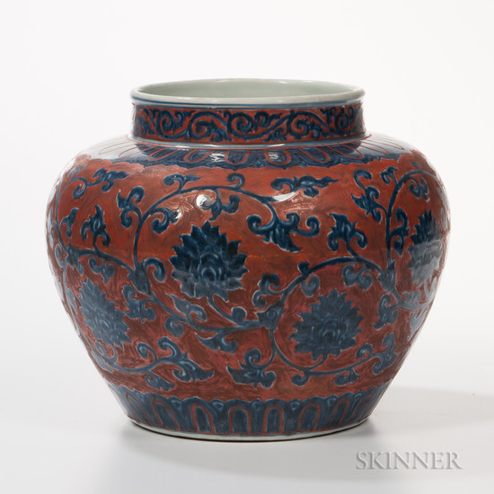 Blue and Red Jar