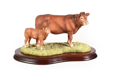 Border Fine Arts 'Limousin Cow and Calf' (Style One), model...