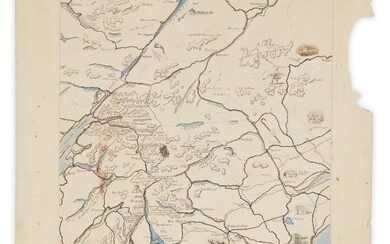 British School, mid-20th century, a map of a part of Scotland from Inverness to Arran; pen and black ink and watercolour, 43.5cm x 27.5cm (unframed) Provenance: Property of Future PLC, removed from the offices of Country Life magazine.