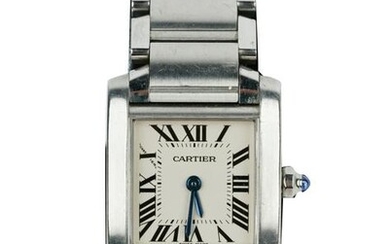CARTIER STAINLESS STEEL TANK FRANCAISE WATCH