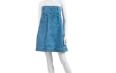 CHANEL: DENIM DRESS WITH PEARL DETAIL Spring 2013 | Look...