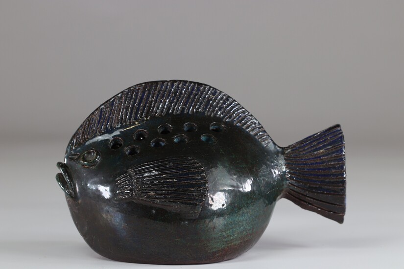 CHIAZZO (XXe), à Bormes vase poisson