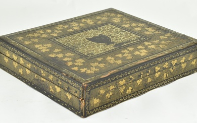 CHINESE CIRCA 19TH CENTURY LACQUERED GAMES BOX