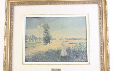 CLAUDE MONET LADY IN FIELD PRINT IN GILDED FRAME