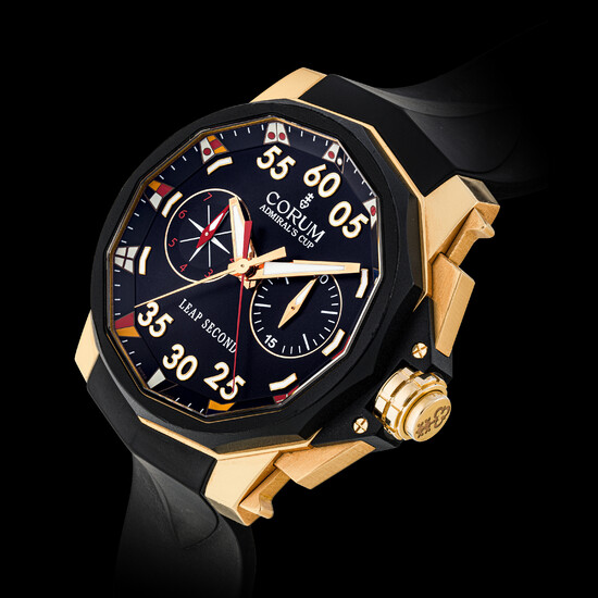 CORUM, LIMITED EDITION OF 250 PIECES, PINK GOLD ADMIRAL’S CUP CHRONOGRAPH LEAP SECOND