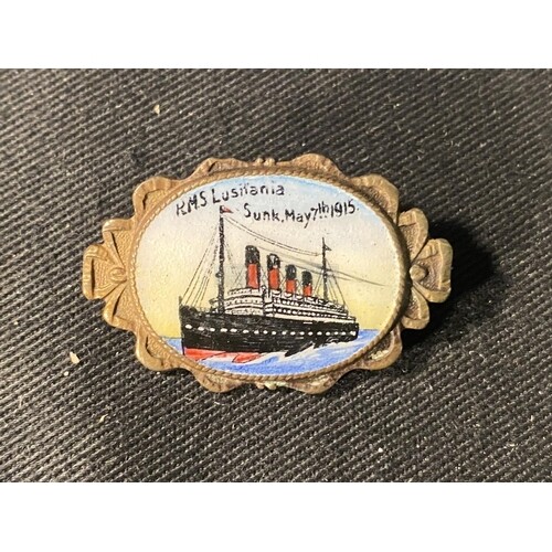 CUNARD: Rare Cunard R.M.S. Lusitania post-sinking memorial b...