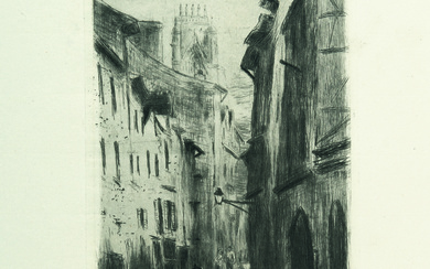 Camille Pissarro (1830 St.-Thomas-des-Antilles - Paris 1903) – Une rue à Rouen (rue des Arpents)