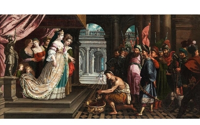 Carlo Caliari, 1570 Venedig – 1596 ebenda, zug., Königin Tomyris mit dem Haupt des Kyros