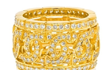 Cartier 18K Yellow Gold Double C Diamond Ring
