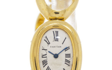 Cartier, Baignoire, montre-bracelet en or 750, pochette