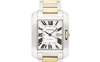 Cartier Reference 3511 Tank Anglaise | A stainless steel and yellow gold automatic rectangular wristwatch with date, Circa 2014