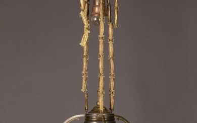 Ceiling lamp, German, around 1910, metal bronzed, embossed...