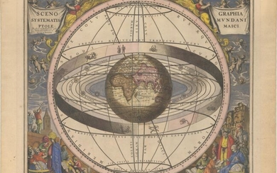 Cellarius' Striking Chart of the Ptolemaic Cosmography, "Scenographia Systematis Mundani Ptolemaici", Cellarius/Schenk & Valck