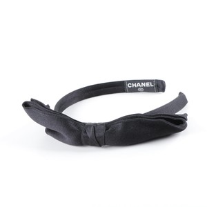 Lot-Art | Chanel Black Satin Bow Headband