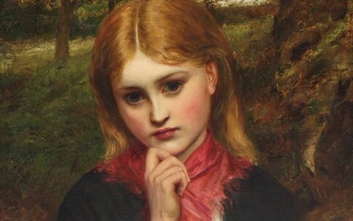 Charles Sillem Lidderdale (1831-1895) Charles Sillem Lidderdale (1831-1895) 'A moment's thought' signé des initiales 'CSL'...